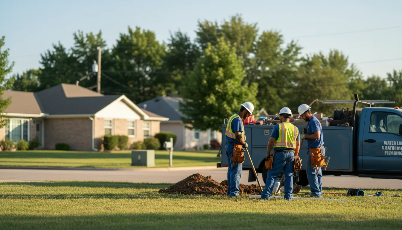 Residential water line and bathroom plumbing service in Cortland, OH